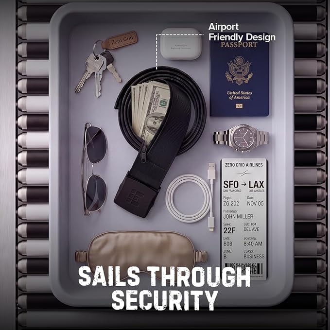Travel Security Belt & Hidden Money Wallet