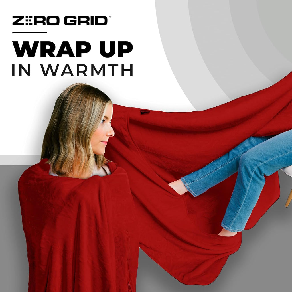 Zero Grid Premium Lightweight Wearable Super Soft Travel Blanket