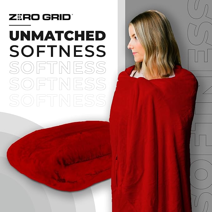 Zero Grid Premium Lightweight Wearable Super Soft Travel Blanket