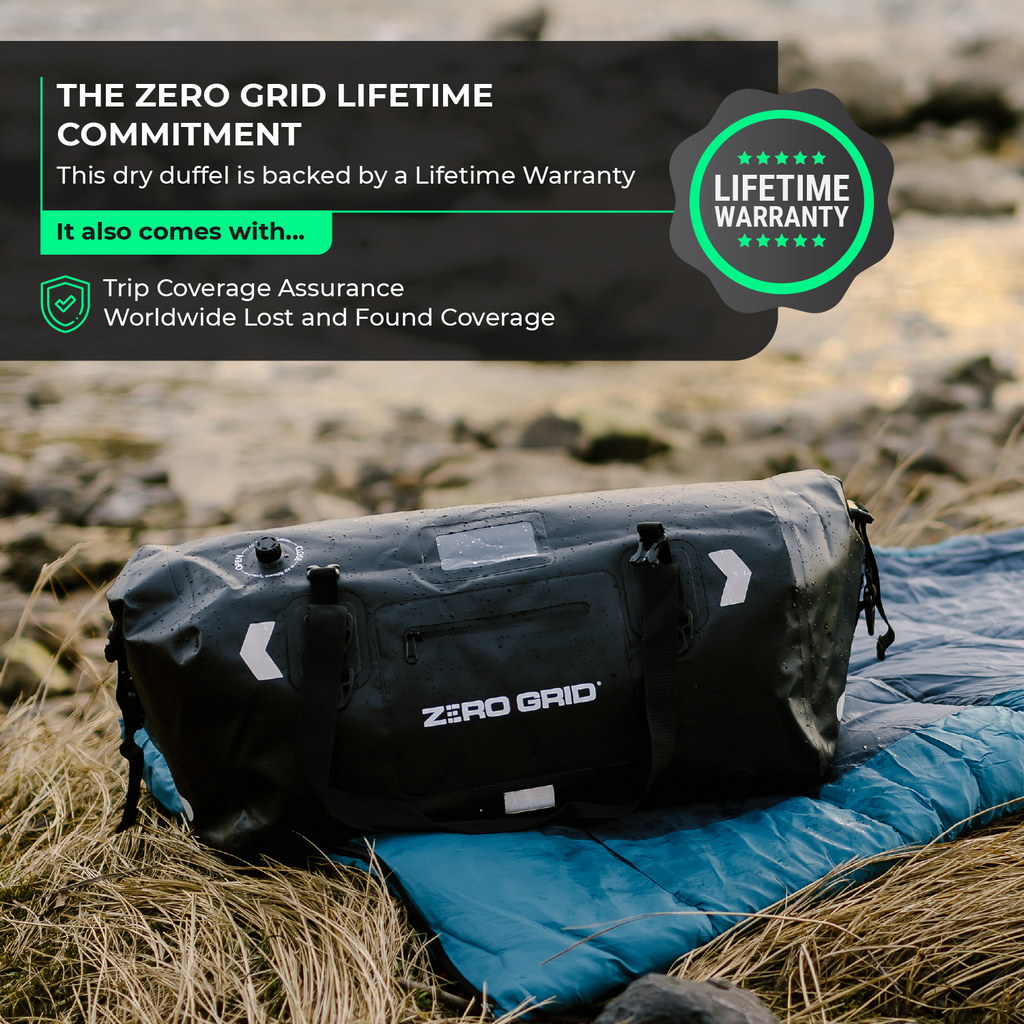 Extra Large Waterproof Duffel Bag - Heavy-Duty Duffle Dry Bag with Welded Seams & Rfid Pockets - Roll Top XL Duffel Bags for Traveling, Camping, Kayaking, Fishing, Canoeing, Boating
