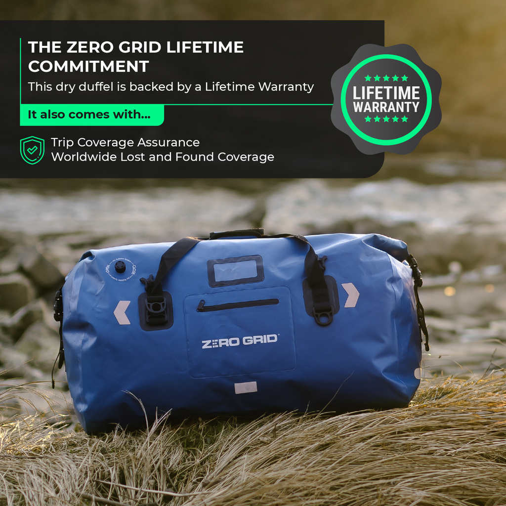 Extra Large Waterproof Duffel Bag - Heavy-Duty Duffle Dry Bag with Welded Seams & Rfid Pockets - Roll Top XL Duffel Bags for Traveling, Camping, Kayaking, Fishing, Canoeing, Boating