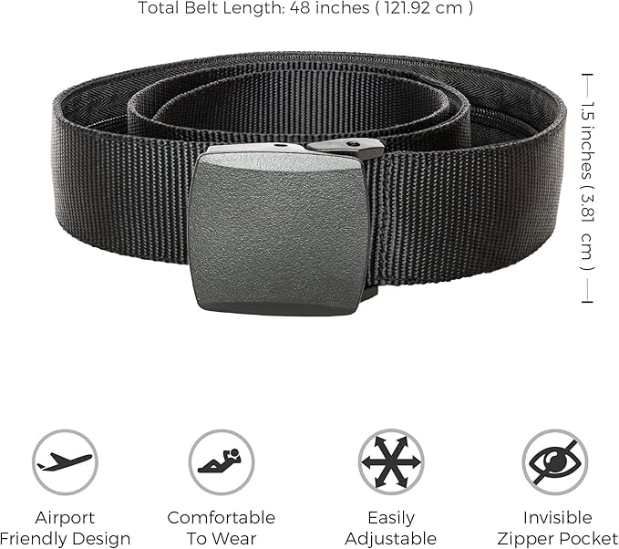 Travel Security Belt & Hidden Money Wallet