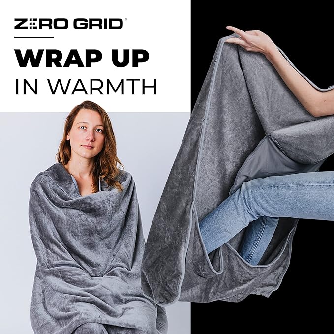 Zero Grid Premium Lightweight Wearable Super Soft Travel Blanket