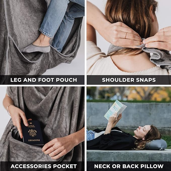 Zero Grid Premium Lightweight Wearable Super Soft Travel Blanket