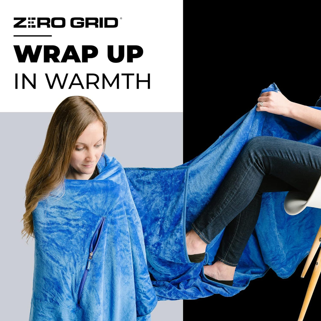 Zero Grid Premium Lightweight Wearable Super Soft Travel Blanket
