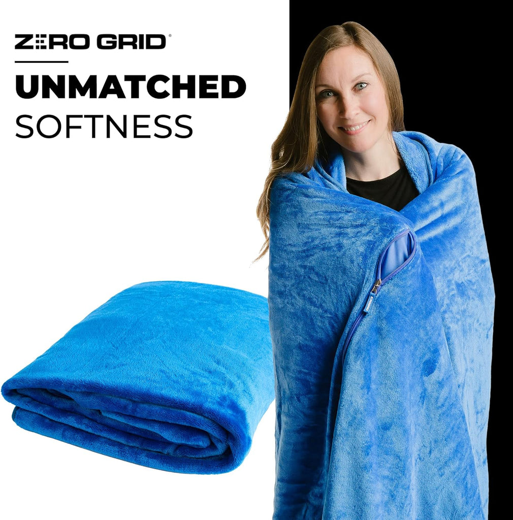 Zero Grid Premium Lightweight Wearable Super Soft Travel Blanket