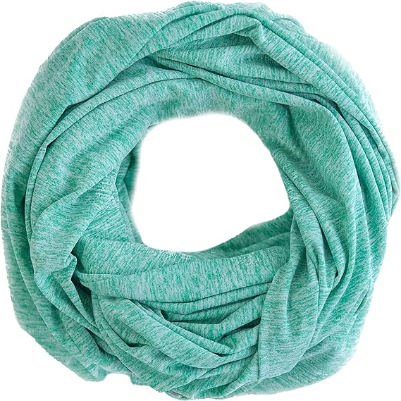 Travel Scarf - Lightweight Infinity Scarf with Hidden Zipper Pocket & Customizable Snaps