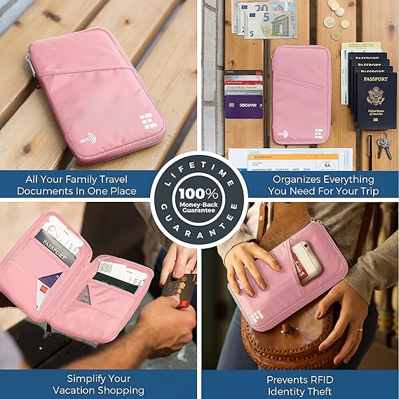 ORPIO (LABLE) Travel Passport Holder Ticket Wallet Handbag ID Credit Card  Storage Bag Passport Wallet Holder Organizer Purse Bag