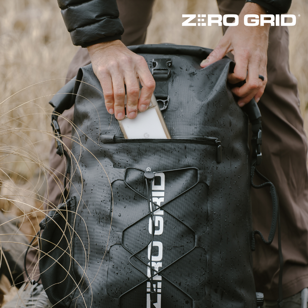 Waterproof Backpack with Rolltop Closure and Faraday Blocking Liner