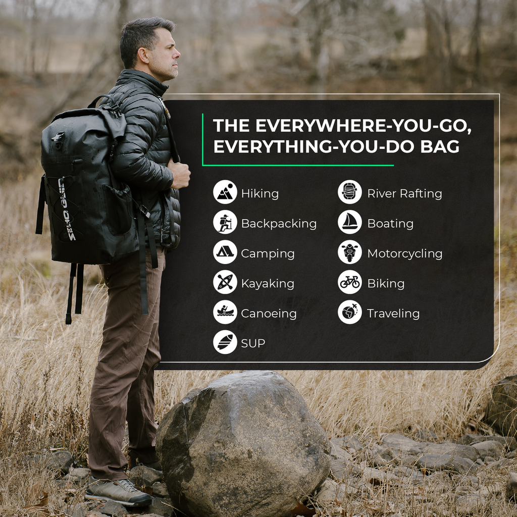 Waterproof Backpack with Rolltop Closure and Faraday Blocking Liner