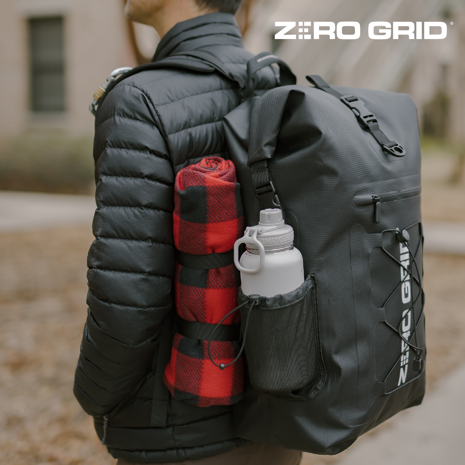 anti-theft waterproof travel backpack zeroblac.com Waterproof Backpack with Rolltop Closure and Faraday Blocking Liner