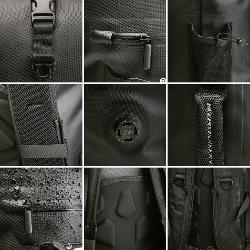 Waterproof Backpack with Rolltop Closure and Faraday Blocking Liner