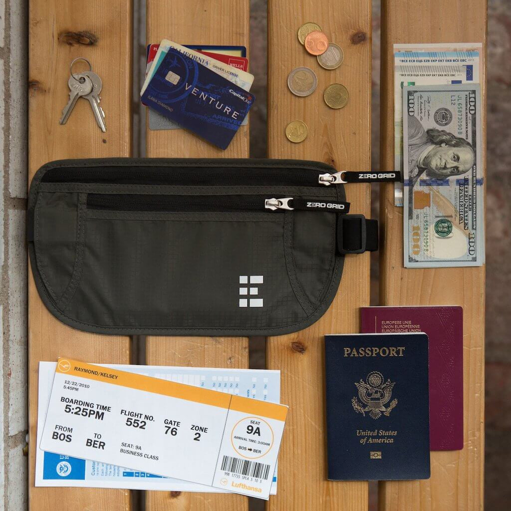  Travel Money Belt - Slim Passport Holder Secure Hidden