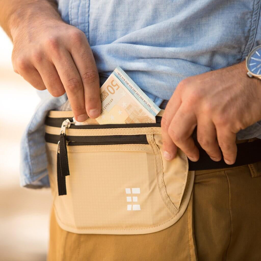 Travel Security Belt Hidden Money Pouch Wallet Pocket Waist Belt