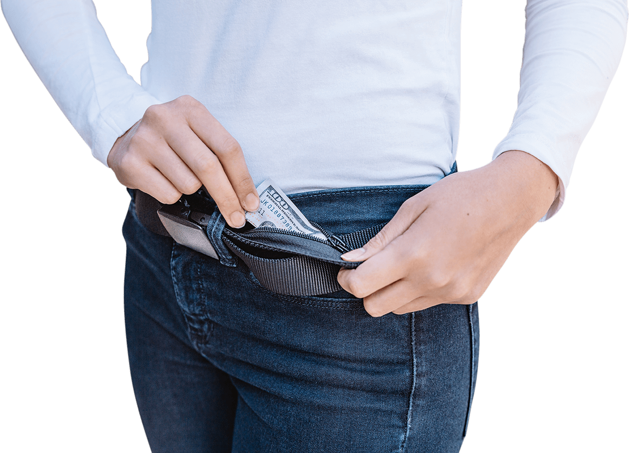Travel Security Belt Hidden Money Wallet Zero Grid